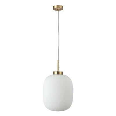 Flaunt Satin Brass Pendant with Opal Glass