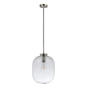 Flaunt Satin Chrome Pendant with Clear Glass