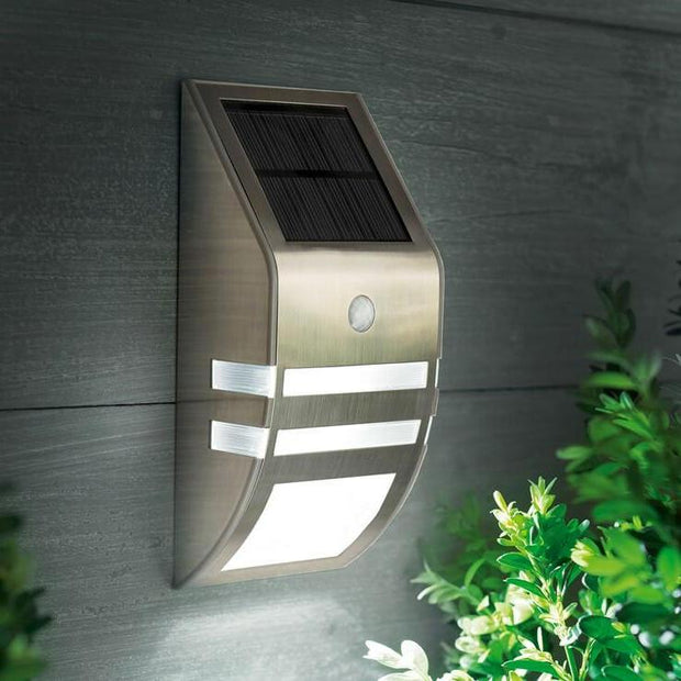Stainless Steel Flush Mounted Wall Light with Motion Sensor Cool White - SOLAR