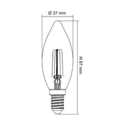 4w Dimmable Small Edison Screw (SES) LED Warm White Clear Candle Filament - Lighting Superstore