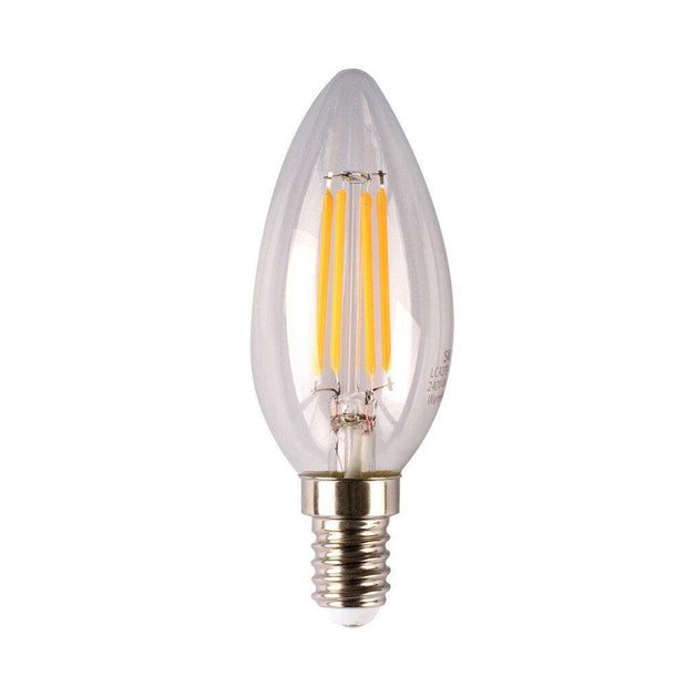 4w Dimmable Small Edison Screw (SES) LED Warm White Clear Candle Filament - Lighting Superstore