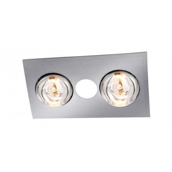 Myka 2 Bathroom Heat, Light & Exhaust Fan - Silver - Lighting Superstore