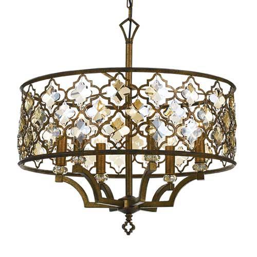 Mimosa 4 Light Pendant Mocha and Crystal - Lighting Superstore
