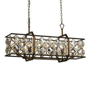 Mimosa 6 Light Pendant Mocha and Crystal - Round - Lighting Superstore