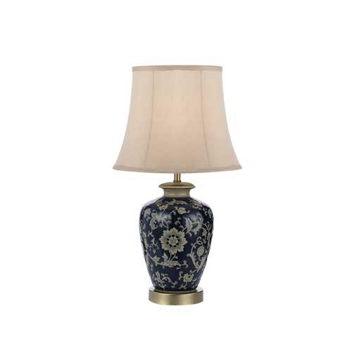 Nashi Blue Table Lamp Round - Lighting Superstore