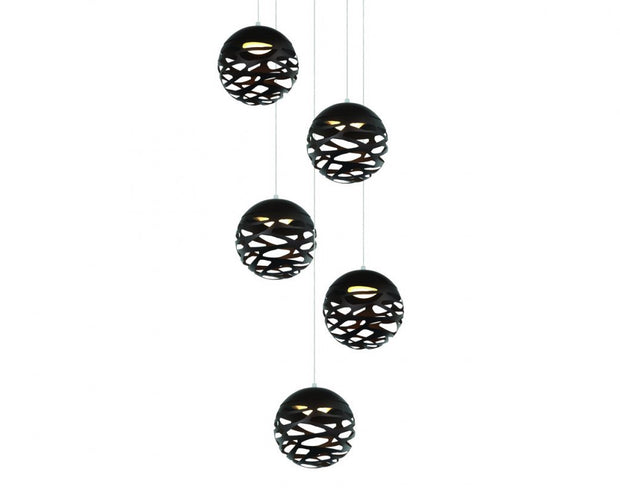 Orb 5 Light Cluster Pendant White