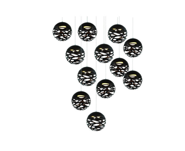 Orb 12 Light Cluster Pendant Black