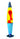 Blue Peace style lava lamp with red wax and yellow colour from The Lighting Superstore.