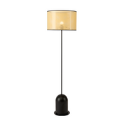 Kimi Black Floor Lamp with 40cm Shade in Rattan
