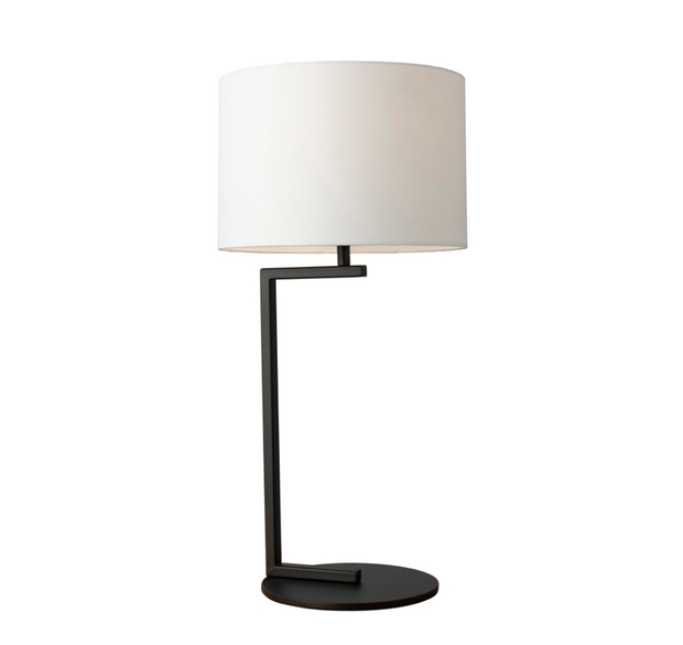ALESSIA TABLE LAMP Satin Black with 31cm Shade in White