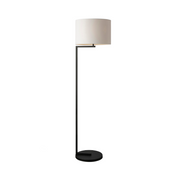 ALESSIA FLOOR LAMP Satin Black with 45cm Shade in White