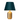 Misty Satin Gold Table Lamp With D28cm Shade In Forest Blue Velvet