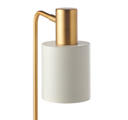 MAHALA DESK LAMP Satin Brass & Marble with White Shade