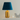 Misty Satin Gold Table Lamp With D28cm Shade In Forest Blue Velvet