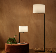 ALESSIA TABLE LAMP Satin Black with 31cm Shade in White