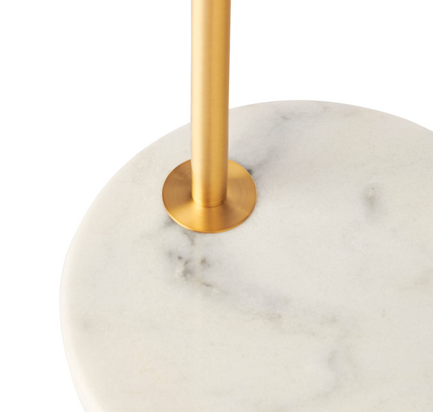 REMI FLOOR LAMP Brass & Marble with Frosted Glass Shade