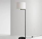 ALESSIA FLOOR LAMP Satin Black with 45cm Shade in White
