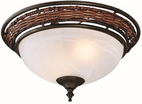 Wicker Bowl Light Kit with Weathered Bronze Finial and Fittings