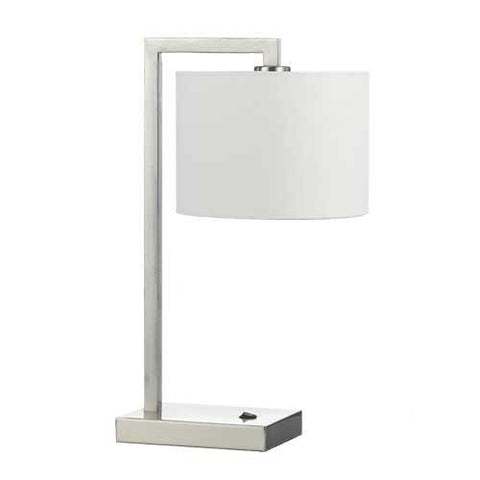 Sala Table Lamp Nickel and White - Lighting Superstore