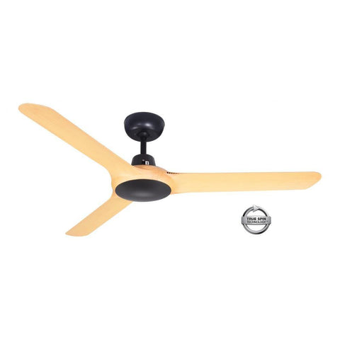 Spyda 50 Ceiling Fan Black and Bamboo - Lighting Superstore