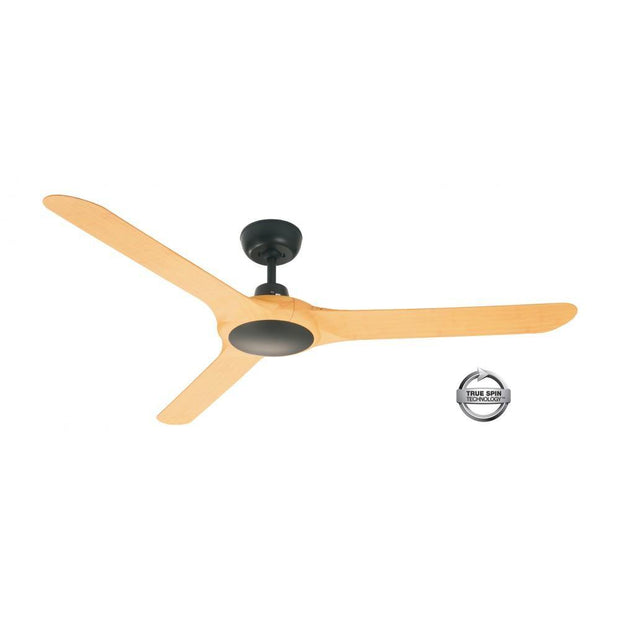 Spyda 56 Ceiling Fan Black and Bamboo - Lighting Superstore