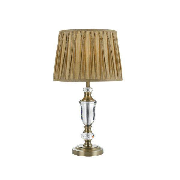 Wilton Table Lamp Antique Brass and Gold Shade - Lighting Superstore