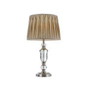 Wilton Table Lamp Nickel and Cream Shade - Lighting Superstore